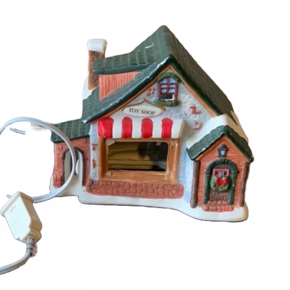 Holiday Style Village Toy Shop Lighted Three Dimensional Christmas Scene